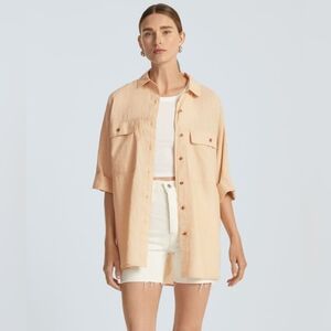 NWT Everlane Women's The Cotton Tourist Shirt in Medium Orange